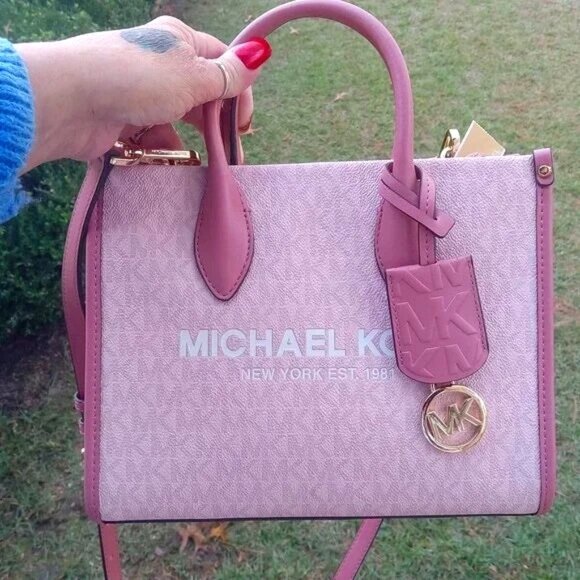 Michael Kors Handbags - Michael Kors NEW Dark Powder Blush Mirella Small Shopper Bag & Dustbag $448